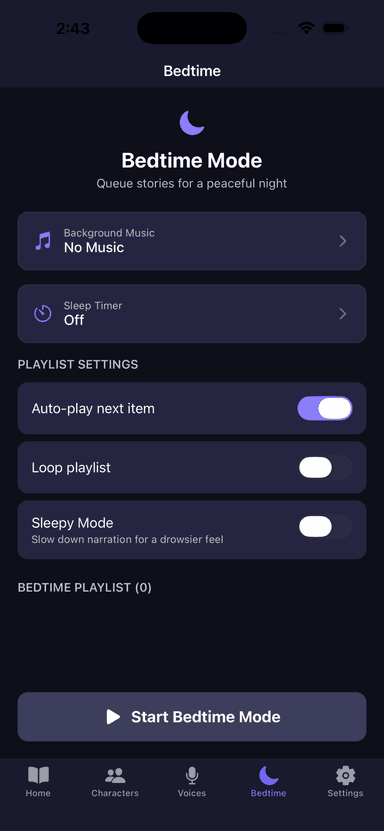 Bedtime mode