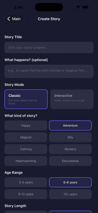 Pick a story theme